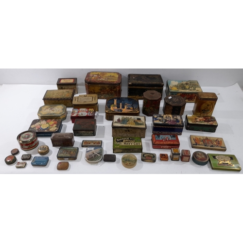 A mixed collection of vintage and antique decorative tins and boxes ...