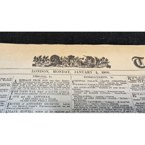869 - Antique “The Times” Newspaper, January 1, 1900

An original antique issue of The Times, London, date... 