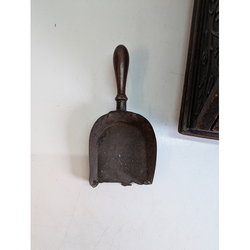 393 - Victorian Carved Coal Scuttle with Brass Mounts and Scoop

Victorian carved wooden coal scuttle of s... 