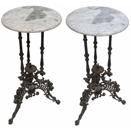 23 - Pair of 19th Century Ornate Cast-Iron and Marble-Top Guéridon Tables

A decorative pair of late 19th... 