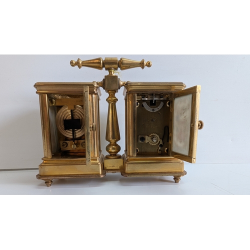 25 - 20th Century Sèvres-Style Brass Twin Clock & Barometer Desk Compendium

Of architectural twin-case f... 