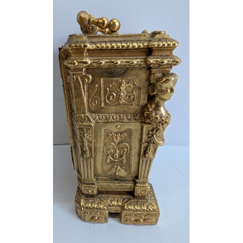 26 - Late 19th Century French Gilt Brass Caryatid Carriage Clock, Circa 1880–1900

Elaborately cast archi... 