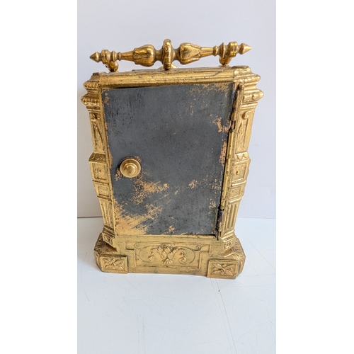 26 - Late 19th Century French Gilt Brass Caryatid Carriage Clock, Circa 1880–1900

Elaborately cast archi... 