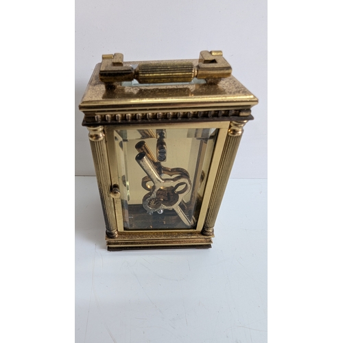 31 - Mappin & Webb Ltd Brass Four-Glass Carriage Clock

White dial signed Mappin & Webb Ltd, with Roman n... 