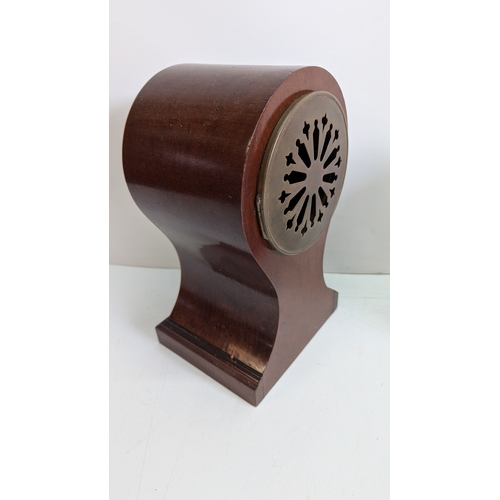41 - Two Antique Mahogany Balloon Mantel Clocks

The larger example has a white enamel Roman numeral dial... 
