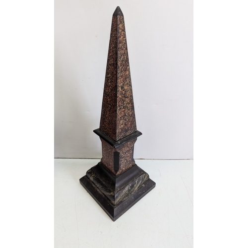 50 - Pair of Grand Tour Style Specimen Marble & Granite Obelisks

Probably Italian, early 20th century, e... 