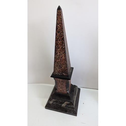 50 - Pair of Grand Tour Style Specimen Marble & Granite Obelisks

Probably Italian, early 20th century, e... 