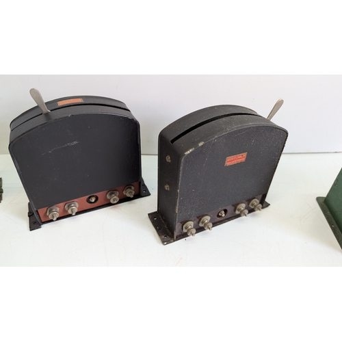 17 - Vintage Bassett-Lowke O Gauge Transformers and Controllers (5)

Five metal-cased units, comprising t... 