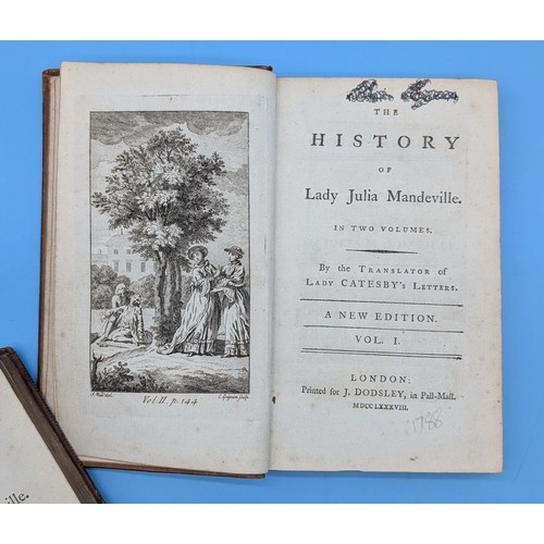 8 - FRANCES BROOKE – THE HISTORY OF LADY JULIA MANDEVILLE, 1788, TWO VOLUMES

Brooke (Frances, 1724?–178... 