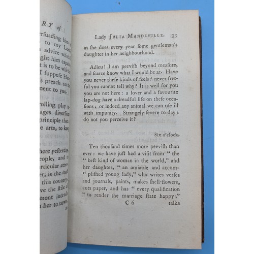 8 - FRANCES BROOKE – THE HISTORY OF LADY JULIA MANDEVILLE, 1788, TWO VOLUMES

Brooke (Frances, 1724?–178... 