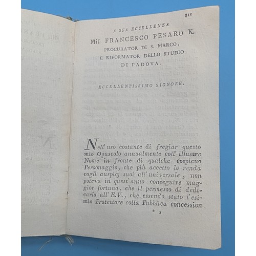 6 - VENICE – RARE 18TH CENTURY EMBROIDERED SILK BINDING – PROTOGIORNALE, 1797

Protogiornale per l'Anno ... 