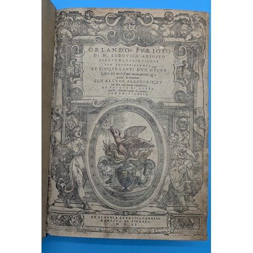 7 - ARIOSTO (LUDOVICO) – ORLANDO FURIOSO, VENICE, GABRIEL GIOLITO DE FERRARI, 1551 – ILLUSTRATED RENAISS... 