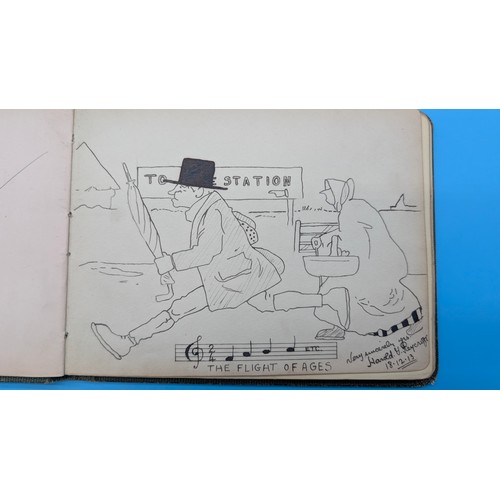 11 - FIRST WORLD WAR ERA AUTOGRAPH & SKETCH ALBUM, c.1913–1916

An interesting early 20th-century autogra... 