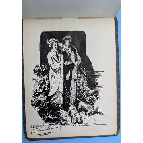 11 - FIRST WORLD WAR ERA AUTOGRAPH & SKETCH ALBUM, c.1913–1916

An interesting early 20th-century autogra... 