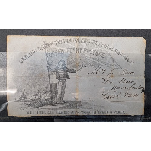 13A - OCEAN PENNY POSTAGE – MID-19TH CENTURY ILLUSTRATED PROPAGANDA ENVELOPE

A Victorian illustrated Ocea... 