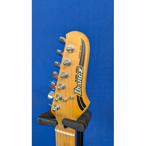 136 - Ibanez Blazer Series ‘Custom Made’ HSS electric guitar and Hercules Stand

Circa 1990s, Stratocaster... 