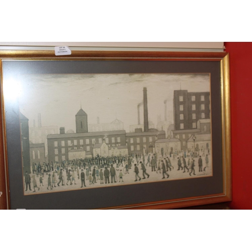 36 - 1x L S lowry 1928 framed print outside the mill