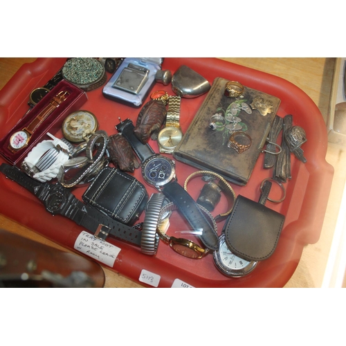 435 - 1x tray containing watches silver cufflinks etc