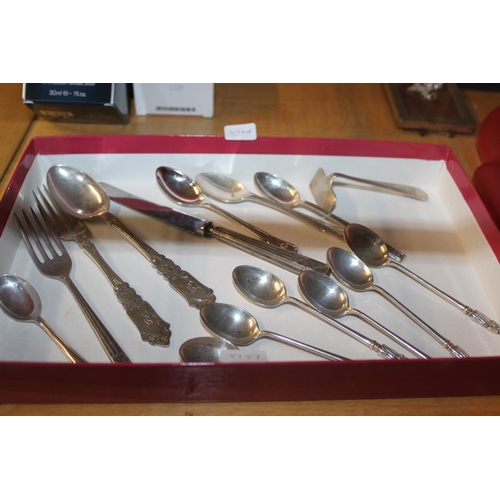 448 - Set of 6 silver apostle spoons with various other silver spoons etc