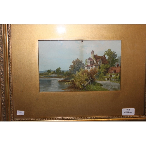 16 - 1x Edwardian framed river scene print