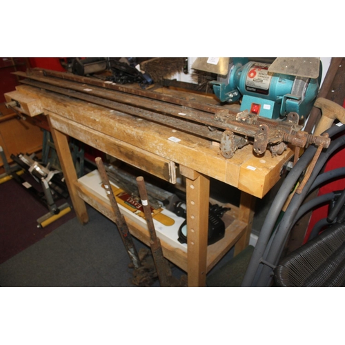 25 - 1 x large wooden work bench table