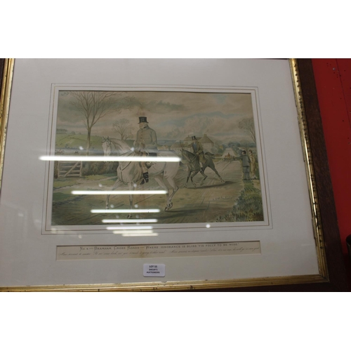 55 - 1 x bramham crossroads horse scene print with 2 x other horse scene prints