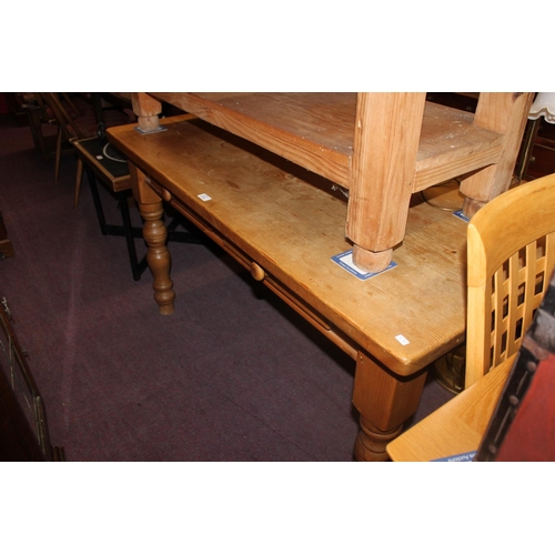 110 - 1 x large pine farm house dining table