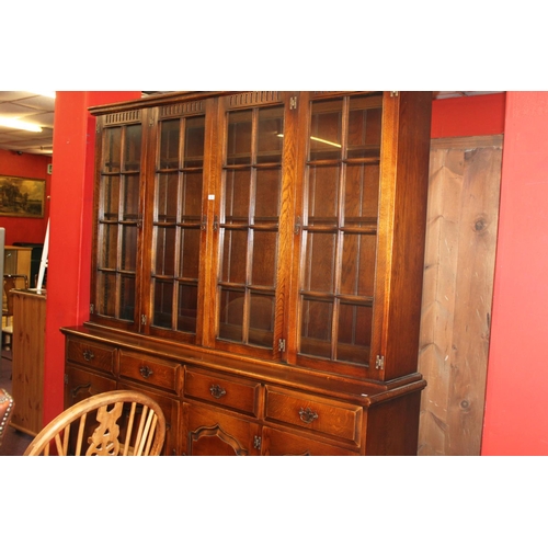 145 - 1 x large oak bookcase unit