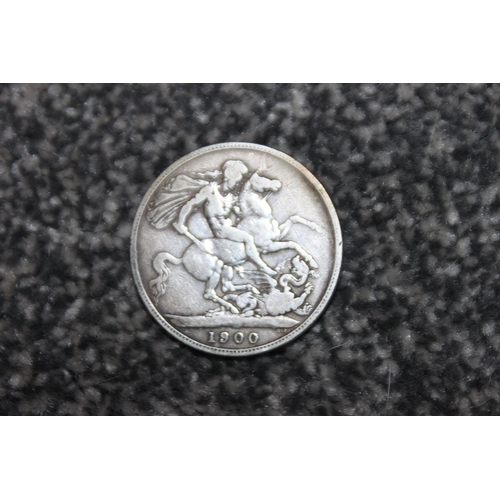 118 - 1 x 1900 Victoria silver crown has damage to coin as seen on image