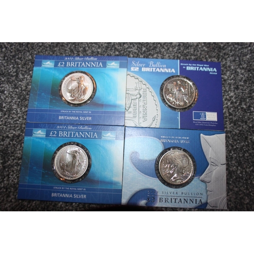 132 - 4 x fine silver 32.454 gram Britannia £2 coins