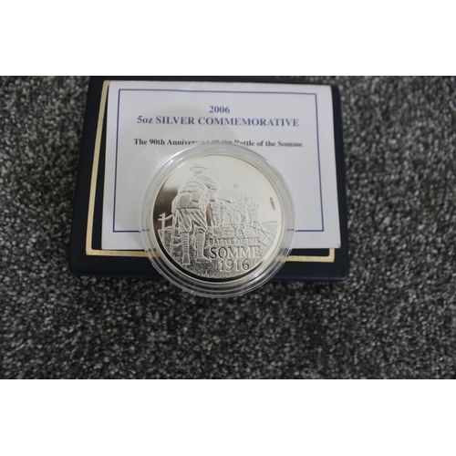 4 - 2006 Battle of the Somme 90th Anniversary Silver Proof 5oz Commemorative coin ltd edition number 003... 