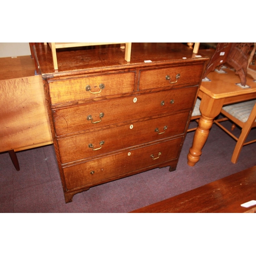 108 - 1 x Georgian oak 5 drawer chest of drawers