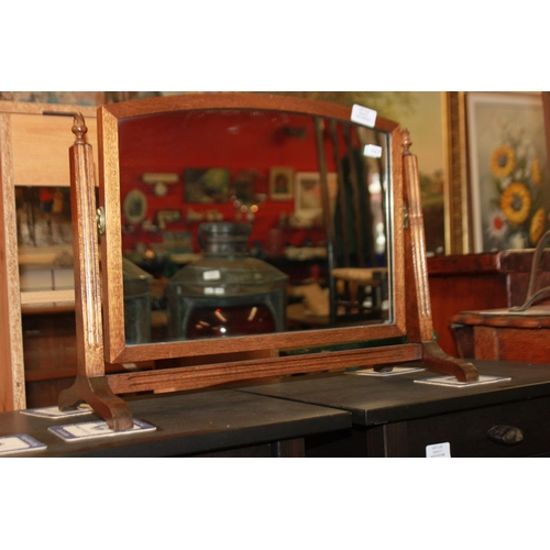 114 - 1 x Edwardian ladies oak dressing table mirror