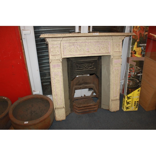 12 - 1 x Victorian fire surround with grill and plates