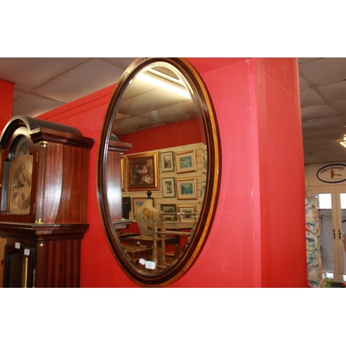 127 - 1 x Edwardian bevelled inlaid mirror