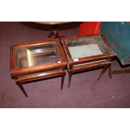 134 - 2 x mahogany glass table display units