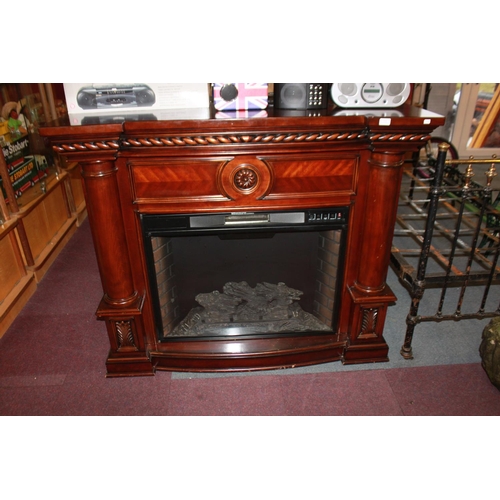 21 - 1 x mahogany fire surround with inter grated twin star electric fire