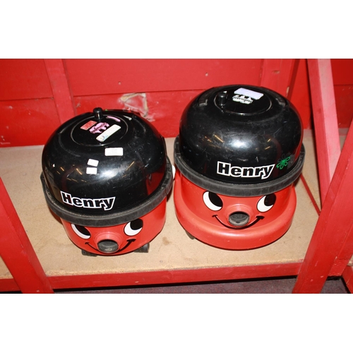 23 - 2 x numatic Henry hoovers w/o has no pipe attachments