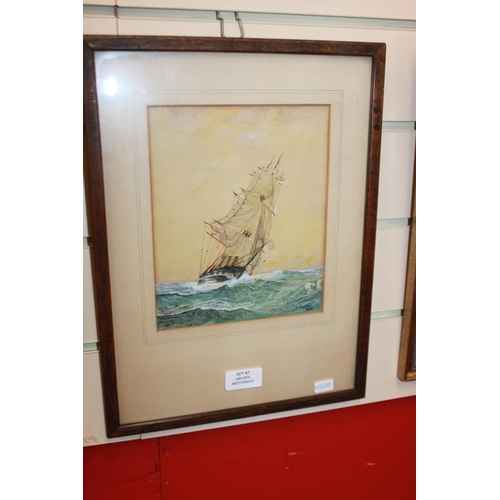67 - 1 x w rushtom 1931 water colour of galleon at sea