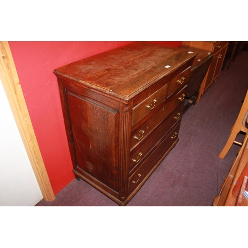 71 - 1 x Georgian oak 5 drawer chest of drawers brass handles