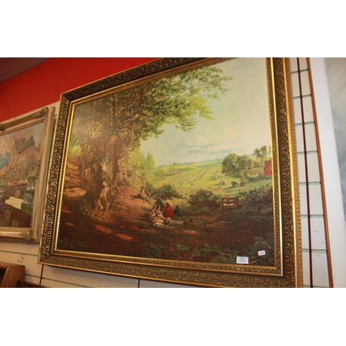 74 - 1 x large Victorian style country scene framed in gilt frame