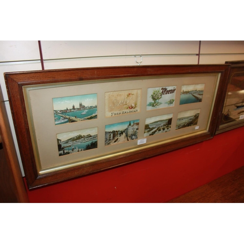 77 - 8x various framed Edwardian postcards