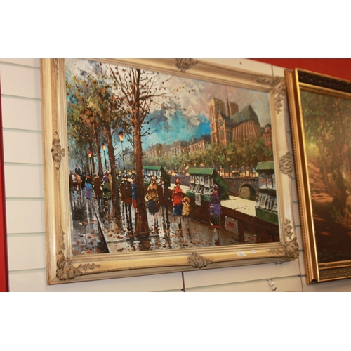 78 - 1 x oil painting oil on canvas painting of french street by soinet