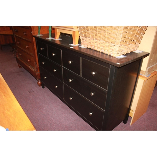 83 - 1 x black pine 8 drawer chest of drawers