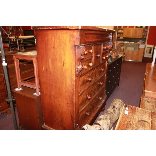 86 - 1 x Victorian mahogany 9 
Drawer scotch chest