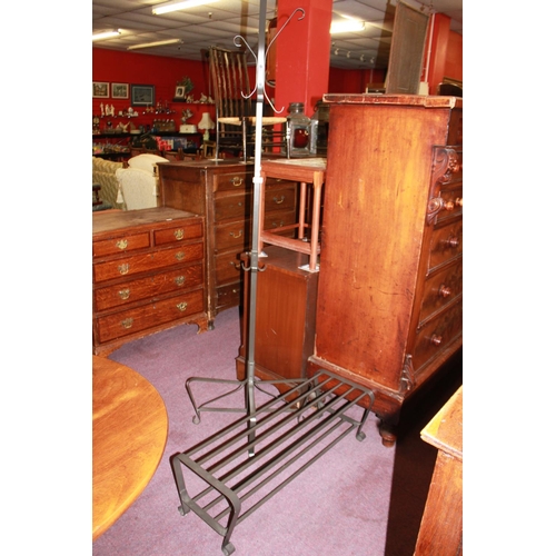 87 - 1 x metal coat stand and shoe rack