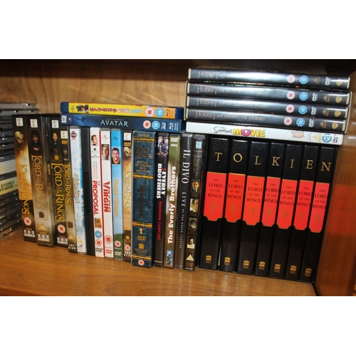 124 - 20 x various dvds lord of the rings the hobbit etc