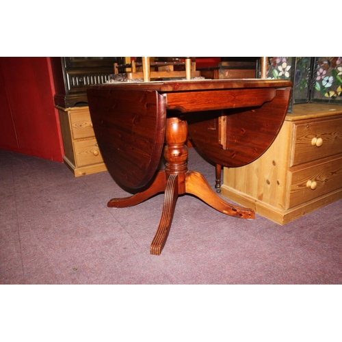 44 - 1 x ducal pine pedestal drop leaf dining table