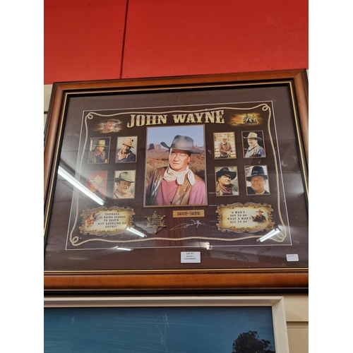 37 - 1 x Bradford exchange John Wayne western print thank god for John Wayne with certificate