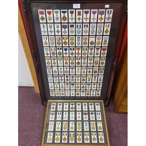 41 - 2 x framed players cigarette cards various medals 122 in total